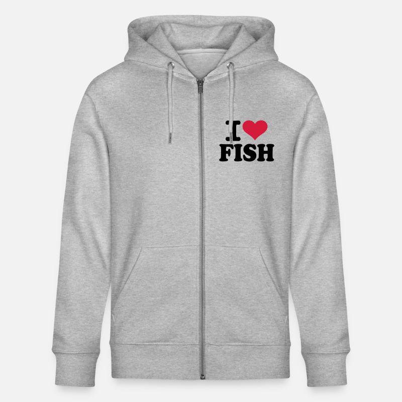 I love Fish - Veste à capuche bio CULTIVATOR Stanley/Stella Unisexe - gris chiné