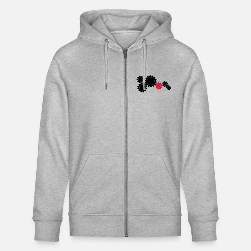 Zahnräder, Teamwork - Stanley/Stella Unisex Bio-Kapuzenjacke CULTIVATOR  - Grau meliert
