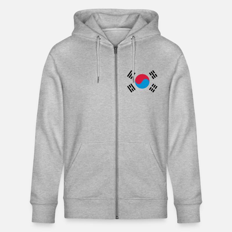 South Korea - Stanley/Stella Unisex Bio-Kapuzenjacke CULTIVATOR - Grau meliert