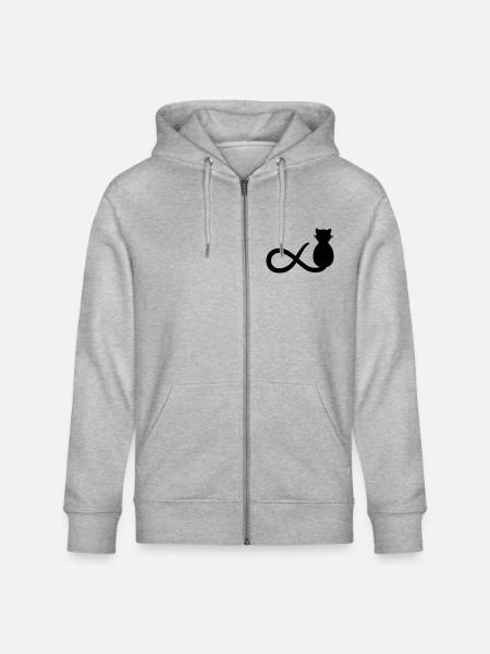 Unendlichkeit Katze - Stanley/Stella Unisex Bio-Kapuzenjacke CULTIVATOR - Grau meliert