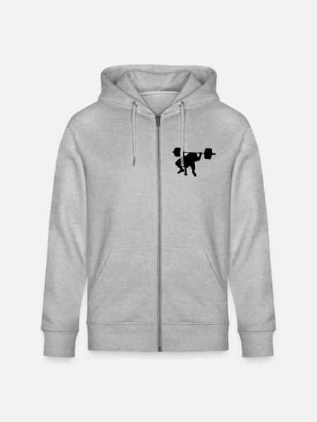 Bankdrücken pause - Stanley/Stella Unisex Bio-Kapuzenjacke CULTIVATOR  - Grau meliert