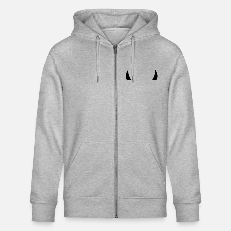 devil horns - Stanley/Stella CULTIVATOR  Unisex Organic Hooded Jacket - heather grey
