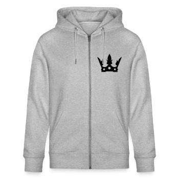 crown de - Stanley/Stella Unisex Bio-Kapuzenjacke CULTIVATOR  - Grau meliert - Vorne - Jaron (178cm) & Liana (172cm)
