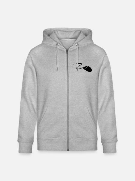 Mouse - Stanley/Stella CULTIVATOR Unisex Organic Hooded Jacket - heather grey