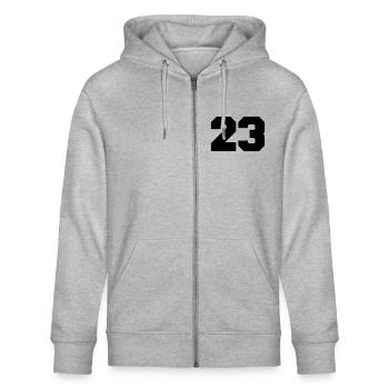 23 - Stanley/Stella CULTIVATOR  Unisex Organic Hooded Jacket - heather grey - Front - Jaron (178cm) & Liana (172cm)