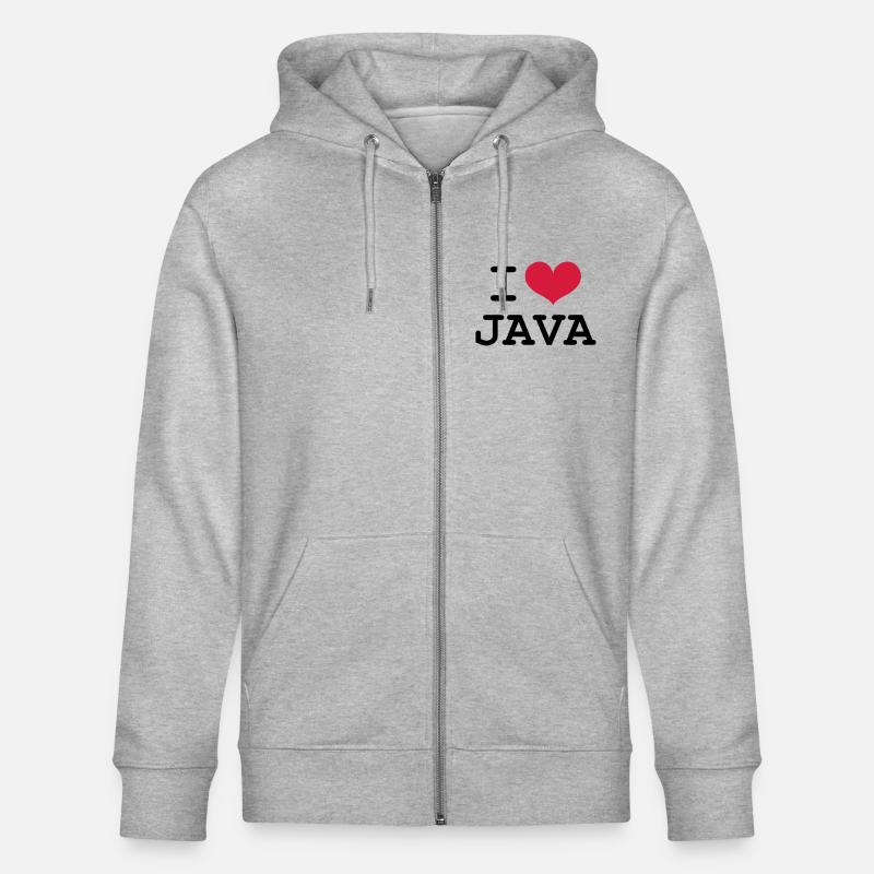 I Love Java - Veste à capuche bio CULTIVATOR Stanley/Stella Unisexe - gris chiné
