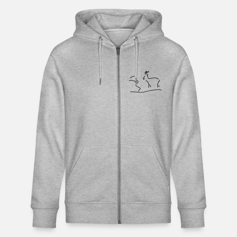 ziege oder steinbock - Stanley/Stella Unisex Bio-Kapuzenjacke CULTIVATOR  - Grau meliert