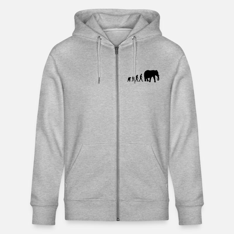 elefant evolution - Stanley/Stella CULTIVATOR  Unisex Organic Hooded Jacket - heather grey