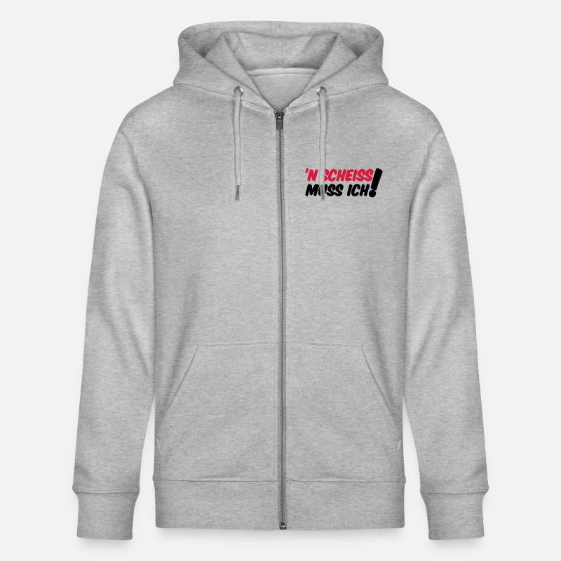 'N SCHEISS MUSS ICH! - Stanley/Stella Unisex Bio-Kapuzenjacke CULTIVATOR  - Grau meliert