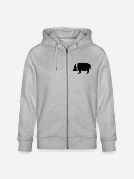 Wild Boar - Wildschwein - Stanley/Stella Unisex Bio-Kapuzenjacke CULTIVATOR - Grau meliert
