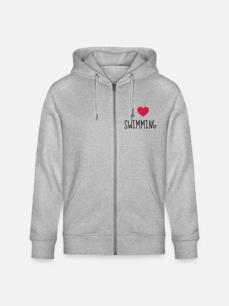 Swimming / Schwimmen / Natation / Swimmer - Stanley/Stella CULTIVATOR Unisex Organic Hooded Jacket - heather grey