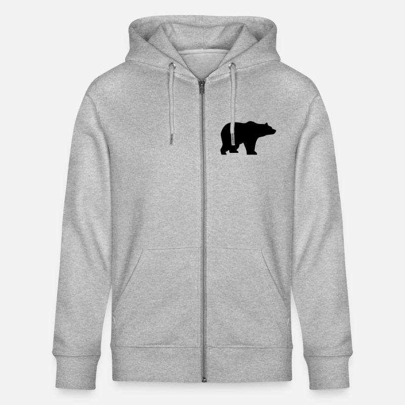 Bear, Wildlife, Bär - Veste à capuche bio CULTIVATOR Stanley/Stella Unisexe - gris chiné