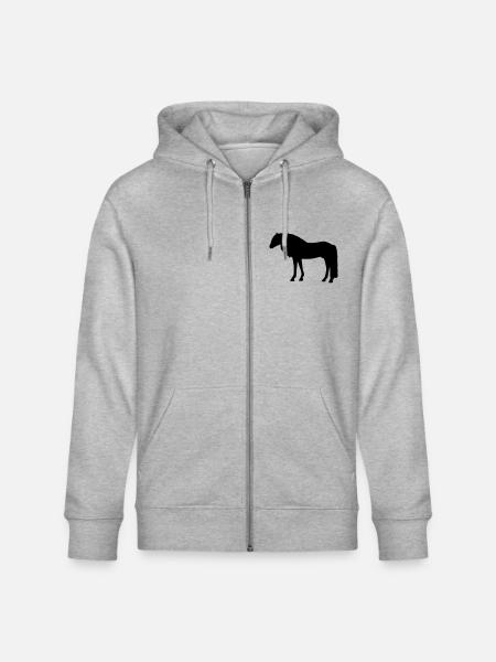 Haflinger Scherenschnitt - Stanley/Stella Unisex Bio-Kapuzenjacke CULTIVATOR  - Grau meliert