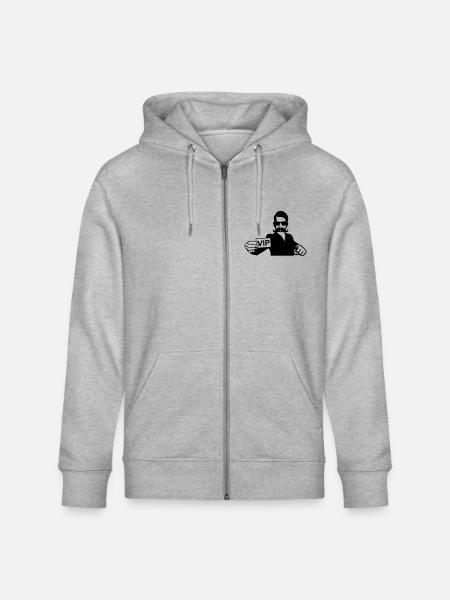 vip moustache - Stanley/Stella Unisex Bio-Kapuzenjacke CULTIVATOR - Grau meliert