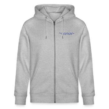 Wellen - Stanley/Stella Unisex Bio-Kapuzenjacke CULTIVATOR  - Grau meliert - Vorne - Jaron (178cm) & Liana (172cm)
