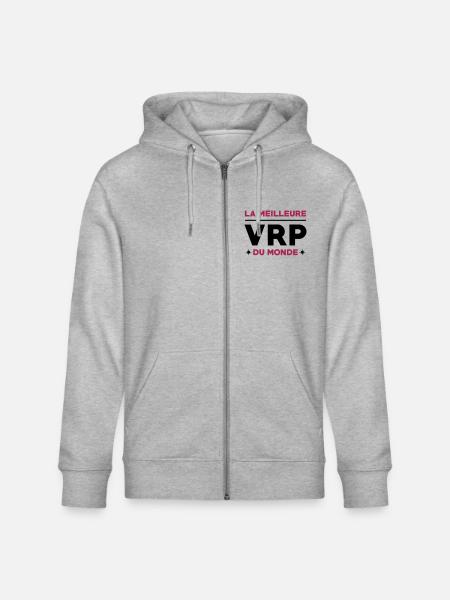 VRP / Commercial / Commerce / Vente / Vendeur - Veste à capuche bio CULTIVATOR Stanley/Stella Unisexe - gris chiné