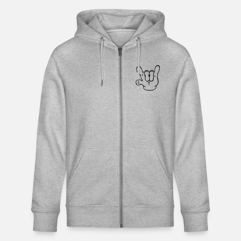 devil_hand - Veste à capuche bio CULTIVATOR Stanley/Stella Unisexe - gris chiné