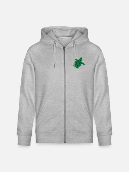 turtle - Stanley/Stella CULTIVATOR  Unisex Organic Hooded Jacket - heather grey