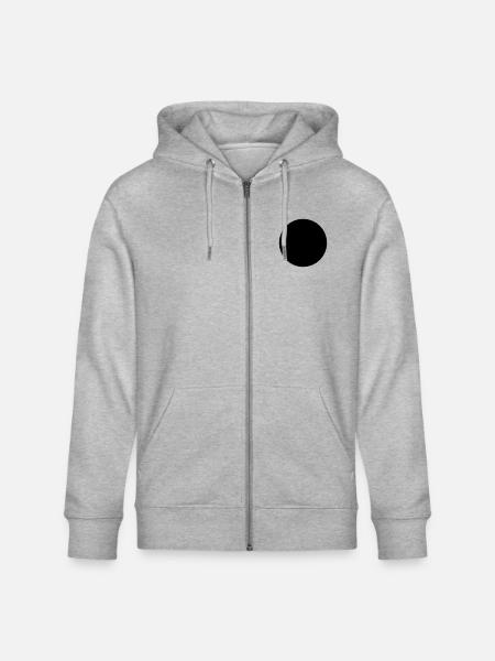 Mathematics-symbol - black circle - hole - Stanley/Stella CULTIVATOR  Unisex Organic Hooded Jacket - heather grey