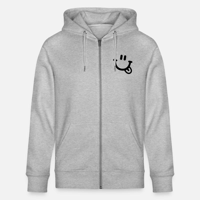 Smiley visage - Veste à capuche bio CULTIVATOR Stanley/Stella Unisexe - gris chiné