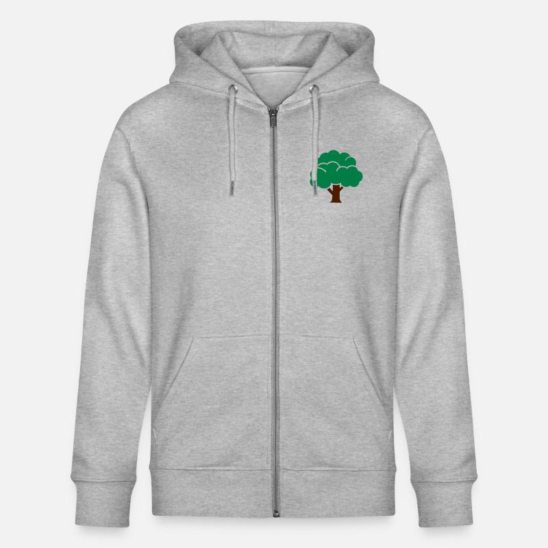 Tree - Stanley/Stella CULTIVATOR  Unisex Organic Hooded Jacket - heather grey