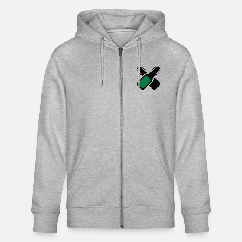 Alkohol - Bierflaschen - Stanley/Stella Unisex Bio-Kapuzenjacke CULTIVATOR - Grau meliert