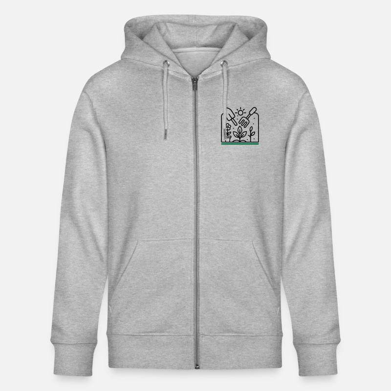 Symbole de pépinière de jardin - Veste à capuche bio CULTIVATOR Stanley/Stella Unisexe - gris chiné