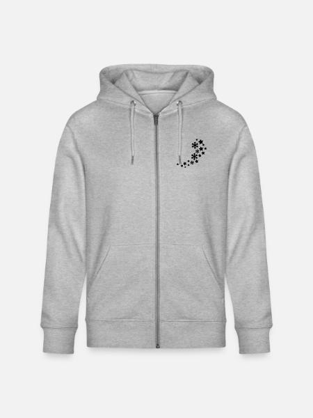 sterne schneeflocken muster - Stanley/Stella Unisex Bio-Kapuzenjacke CULTIVATOR  - Grau meliert