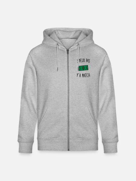 J'peux pas y'a match - Veste à capuche bio CULTIVATOR Stanley/Stella Unisexe - gris chiné
