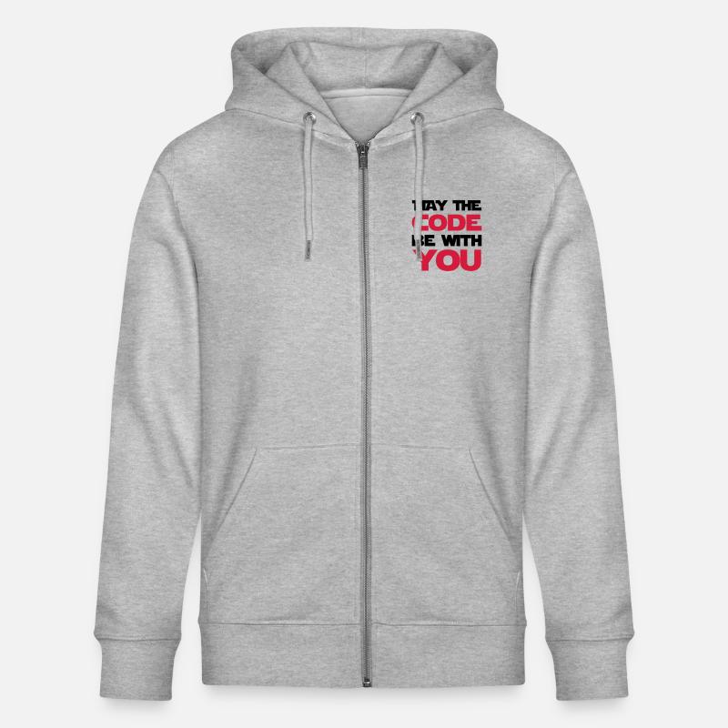 Computer / Developer / Geek / Code / Funny - Stanley/Stella CULTIVATOR  Unisex Organic Hooded Jacket - heather grey