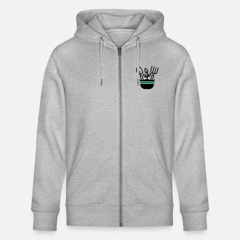 Gartenarbeit Gärtner Symbol - Stanley/Stella Unisex Bio-Kapuzenjacke CULTIVATOR  - Grau meliert