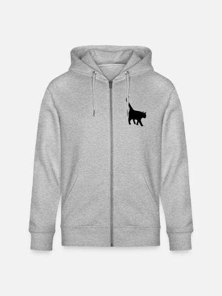 black cat - Stanley/Stella Unisex Bio-Kapuzenjacke CULTIVATOR - Grau meliert