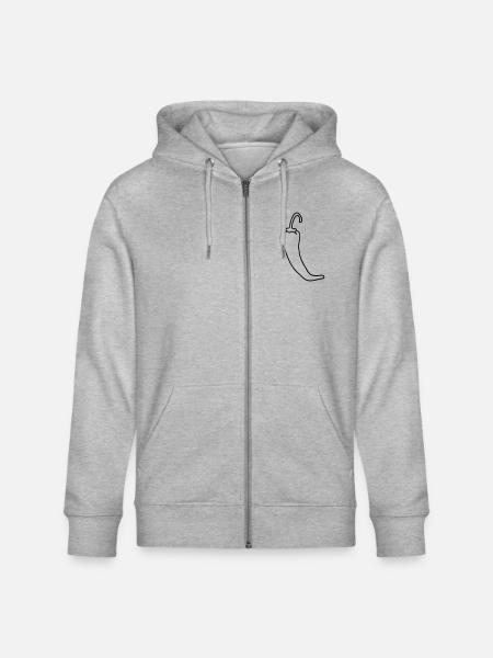 Chili chilli peppers hot hot - Stanley/Stella CULTIVATOR Unisex Organic Hooded Jacket - heather grey