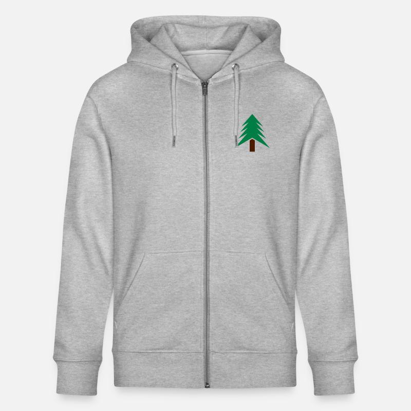 baum_2c - Stanley/Stella Unisex Bio-Kapuzenjacke CULTIVATOR  - Grau meliert