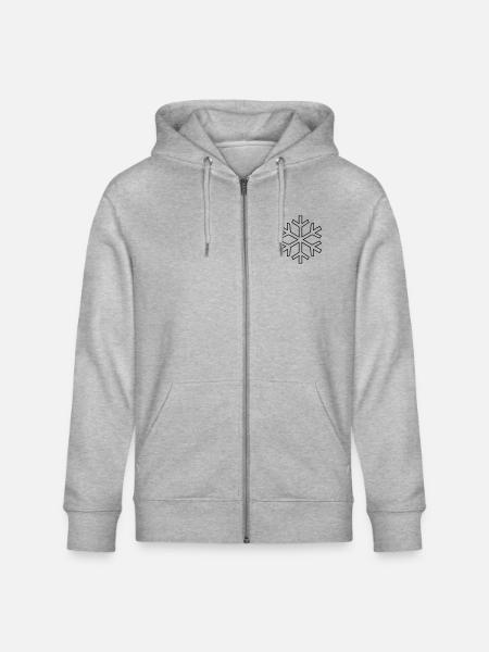 snowflake - Stanley/Stella CULTIVATOR  Unisex Organic Hooded Jacket - heather grey