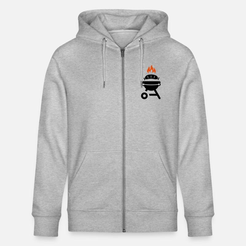 Grill mit Wurst - Stanley/Stella Unisex Bio-Kapuzenjacke CULTIVATOR  - Grau meliert