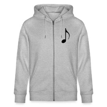 music note - Veste à capuche bio CULTIVATOR Stanley/Stella Unisexe - gris chiné - Devant - Jaron (178cm) & Liana (172cm)