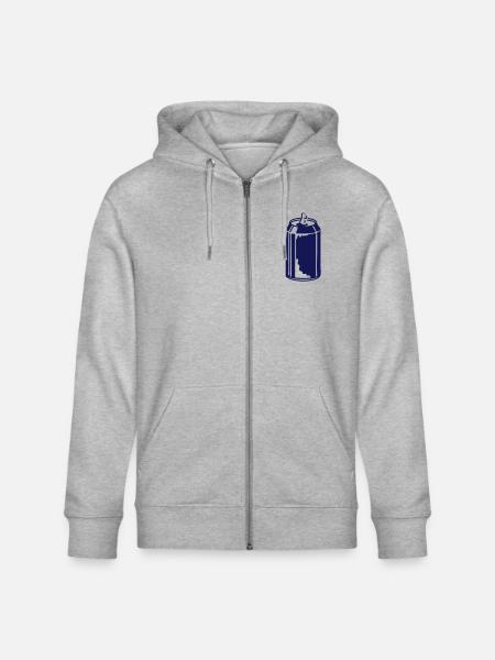An open soda can - Stanley/Stella CULTIVATOR Unisex Organic Hooded Jacket - heather grey