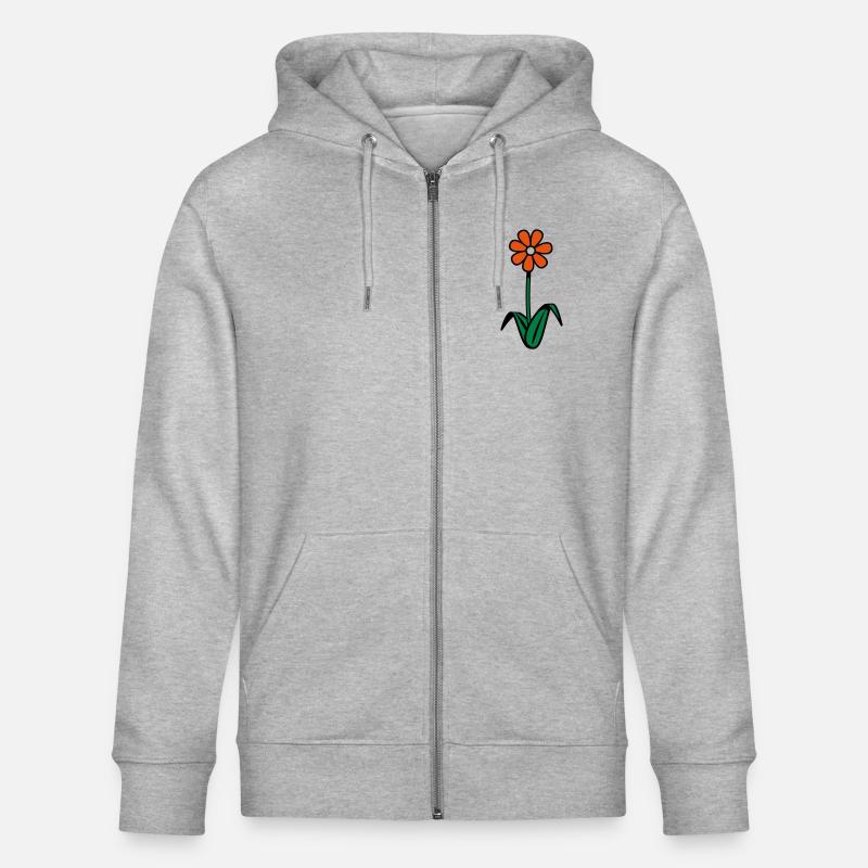 une fleur - Veste à capuche bio CULTIVATOR Stanley/Stella Unisexe - gris chiné