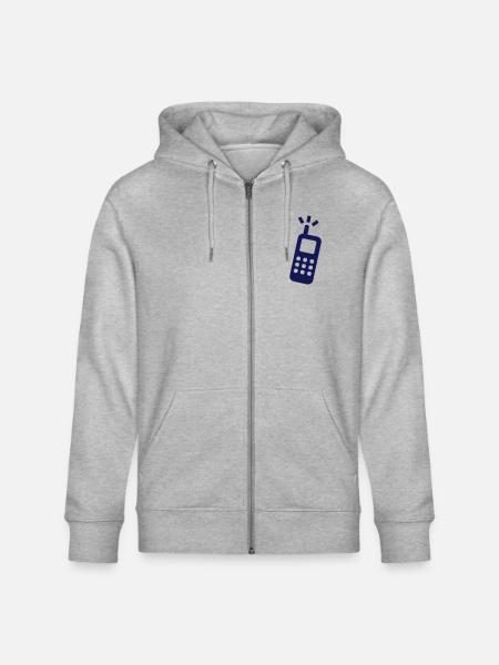 phone - Stanley/Stella CULTIVATOR  Unisex Organic Hooded Jacket - heather grey