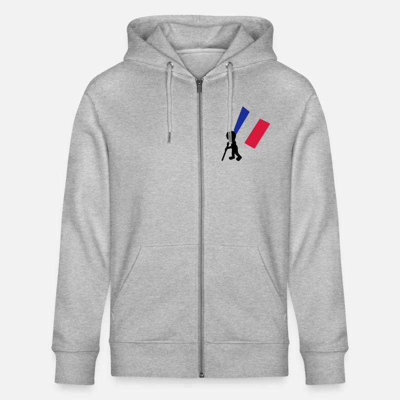porte drapeau francais - Veste à capuche bio CULTIVATOR Stanley/Stella Unisexe - gris chiné