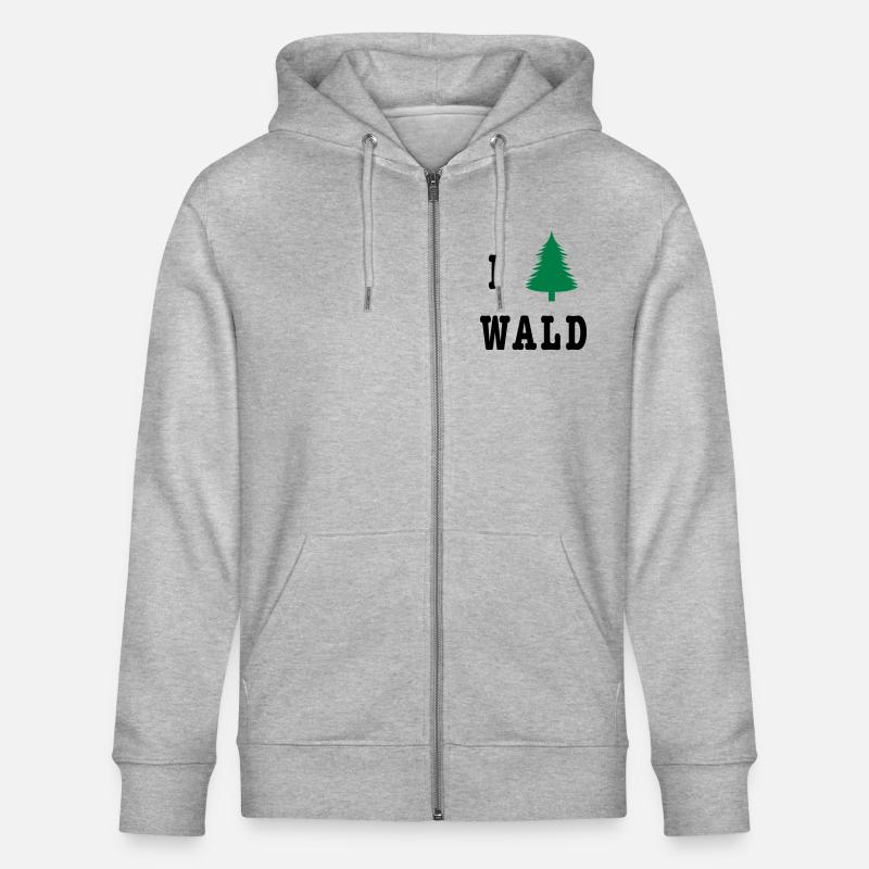 I love Wald - Stanley/Stella Unisex Bio-Kapuzenjacke CULTIVATOR  - Grau meliert