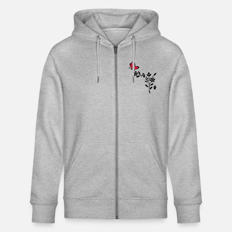 Usine de coeur de papillon - Veste à capuche bio CULTIVATOR Stanley/Stella Unisexe - gris chiné