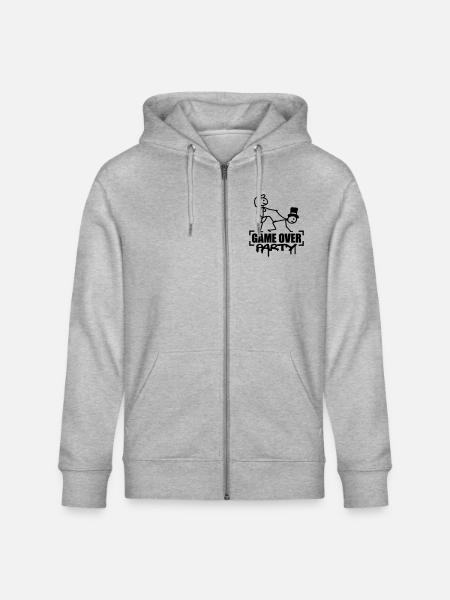 Game Over Party - Stanley/Stella CULTIVATOR Unisex Organic Hooded Jacket - heather grey