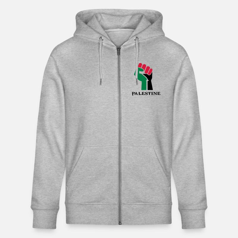 dessin palestinen symbole drapeau palestine - Veste à capuche bio CULTIVATOR Stanley/Stella Unisexe - gris chiné
