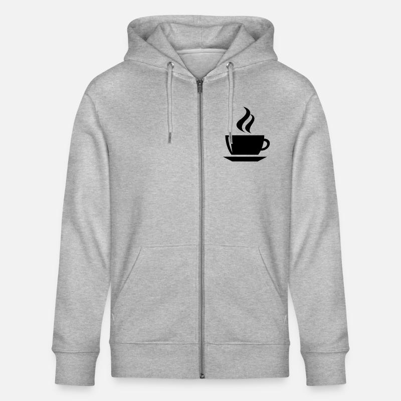 coffee cup tea cafe - Veste à capuche bio CULTIVATOR Stanley/Stella Unisexe - gris chiné