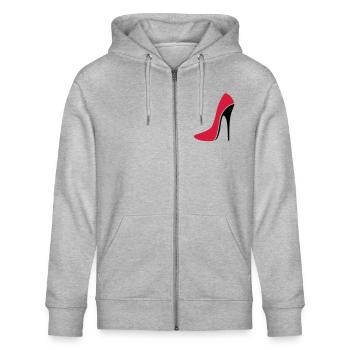 Sexy Stiletto / High Heel - three - Stanley/Stella Unisex Bio-Kapuzenjacke CULTIVATOR  - Grau meliert - Vorne - Jaron (178cm) & Liana (172cm)