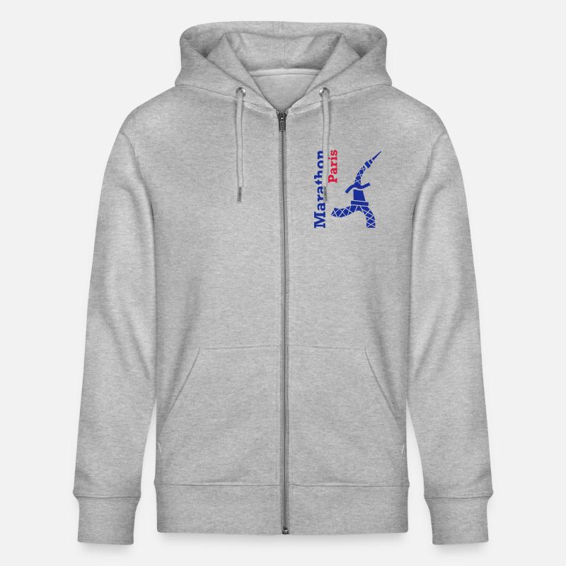 paris_marathon_eiffelturm - Stanley/Stella Unisex Bio-Kapuzenjacke CULTIVATOR  - Grau meliert