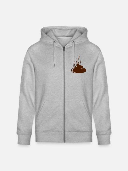 shit Pooh cow dung 15032 - Stanley/Stella CULTIVATOR Unisex Organic Hooded Jacket - heather grey