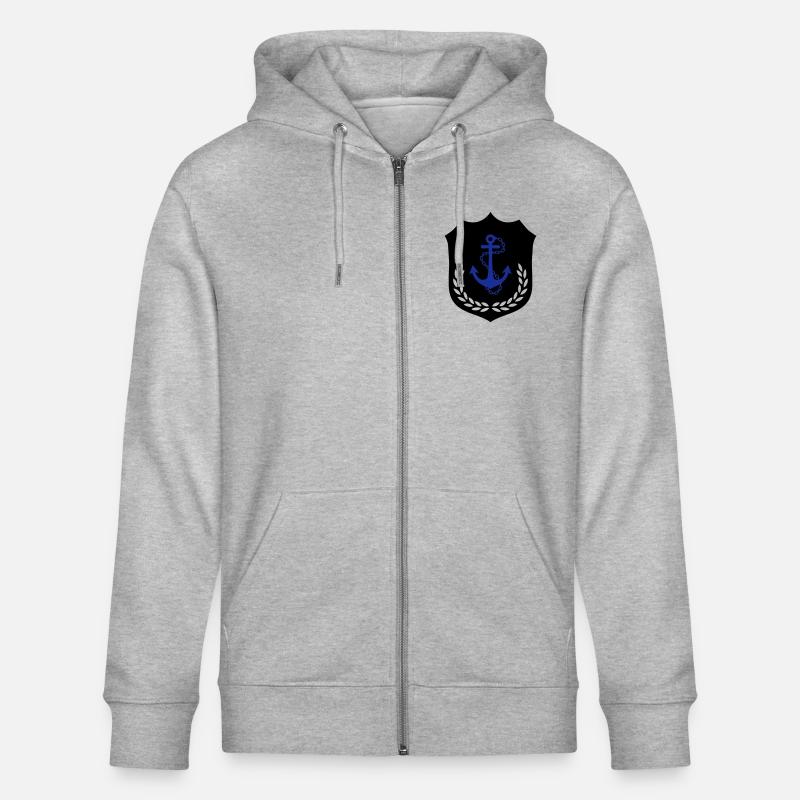 anker_wappen_2 - Stanley/Stella Unisex Bio-Kapuzenjacke CULTIVATOR  - Grau meliert